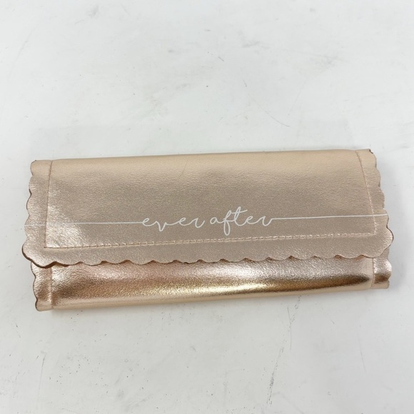 EVER AFTER Pink Metallic Rose Gold Tri-Fold Jewelry Case Multiple Pockets - Picture 1 of 7
